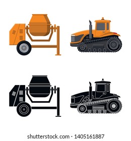 Vector illustration of build and construction logo. Set of build and machinery vector icon for stock.