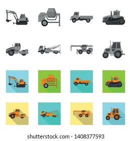 Vector illustration of build and construction logo. Collection of build and machinery stock vector illustration.