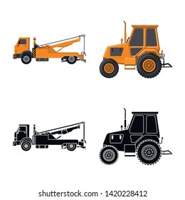 Vector illustration of build and construction logo. Set of build and machinery vector icon for stock.