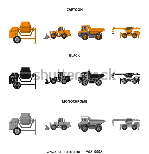 Vector illustration\
of build and construction logo. Collection of build and machinery\
stock symbol for web.