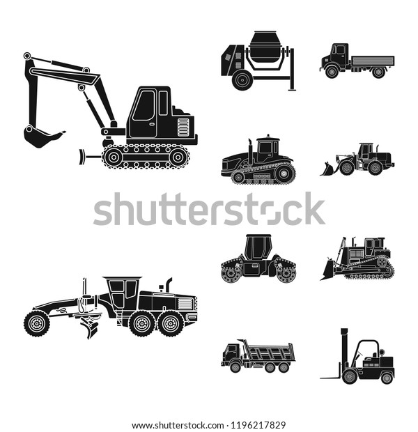 Vector illustration
of build and construction logo. Collection of build and machinery
stock symbol for web.