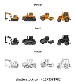 Vector illustration of build and construction sign. Set of build and machinery vector icon for stock.