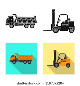 Vector illustration of build and construction sign. Set of build and machinery stock vector illustration.