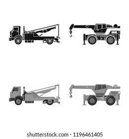 Vector illustration of build and construction sign. Collection of build and machinery stock symbol for web.