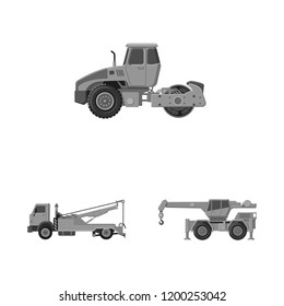 Vector illustration of build and construction sign. Set of build and machinery stock symbol for web.