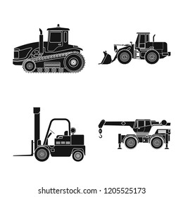 Vector illustration of build and construction sign. Collection of build and machinery stock symbol for web.