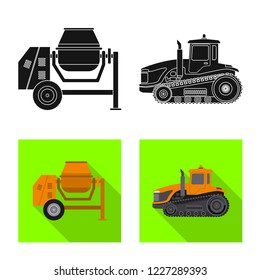 Vector illustration of build and construction sign. Set of build and machinery stock symbol for web.