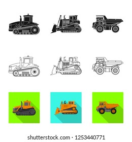 Vector illustration of build and construction sign. Collection of build and machinery stock symbol for web.