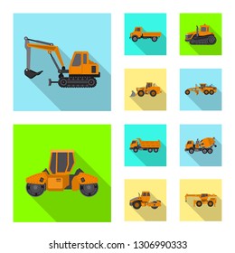 Vector illustration of build and construction sign. Collection of build and machinery stock symbol for web.