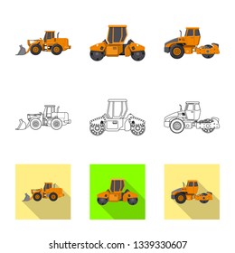 Vector illustration of build and construction sign. Collection of build and machinery stock vector illustration.