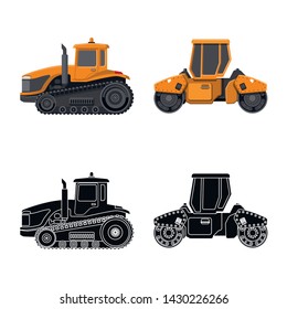 Vector illustration of build and construction sign. Collection of build and machinery vector icon for stock.