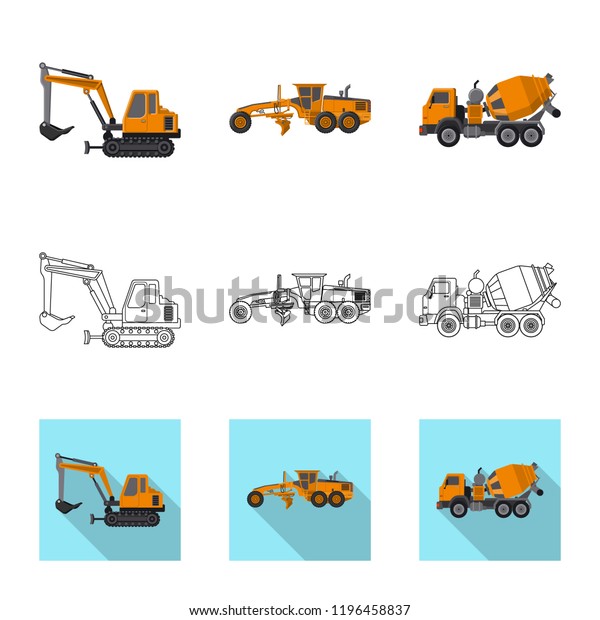 Vector illustration of\
build and construction sign. Set of build and machinery vector icon\
for stock.