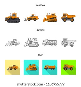 Vector illustration of build and construction symbol. Collection of build and machinery stock vector illustration.