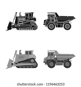 Vector illustration of build and construction symbol. Collection of build and machinery vector icon for stock.
