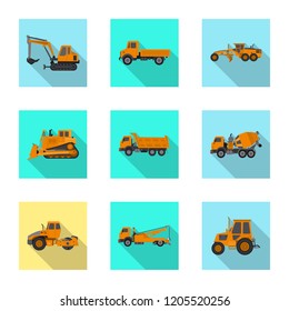 Vector illustration of build and construction symbol. Set of build and machinery stock vector illustration.
