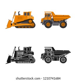 Vector illustration of build and construction symbol. Set of build and machinery vector icon for stock.