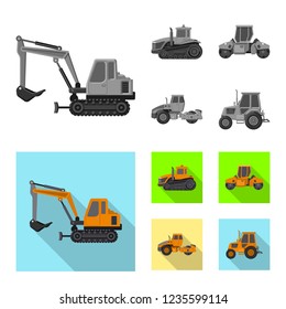 Vector illustration of build and construction symbol. Set of build and machinery vector icon for stock.