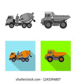 Vector illustration of build and construction symbol. Set of build and machinery stock vector illustration.