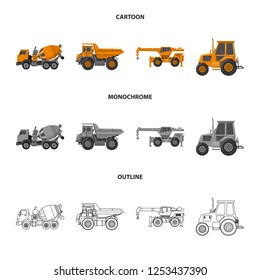 Vector illustration of build and construction symbol. Collection of build and machinery stock symbol for web.