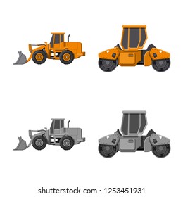Vector illustration of build and construction symbol. Collection of build and machinery stock vector illustration.