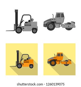 Vector illustration of build and construction symbol. Set of build and machinery stock vector illustration.
