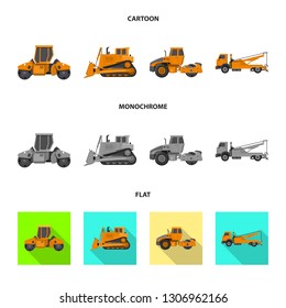 Vector illustration of build and construction symbol. Collection of build and machinery vector icon for stock.