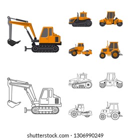 Vector illustration of build and construction symbol. Collection of build and machinery vector icon for stock.