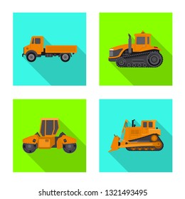 Vector illustration of build and construction symbol. Set of build and machinery stock vector illustration.