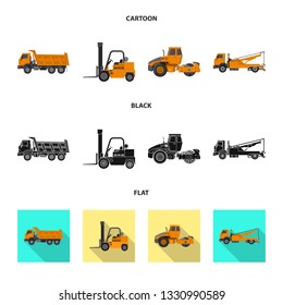 Vector illustration of build and construction symbol. Set of build and machinery vector icon for stock.