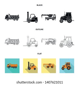 Vector illustration of build and construction symbol. Collection of build and machinery vector icon for stock.