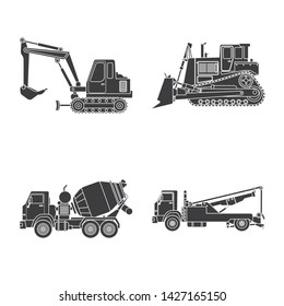 Vector illustration of build and construction symbol. Collection of build and machinery stock vector illustration.