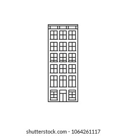 Vector illustration of building Amsterdam outline for design, website, background, banner. Travel Holland Landmark linear Element Template for Tourism and travel