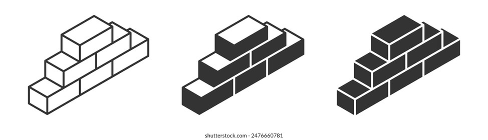 Vector illustration of building blocks in different styles. Ideal for concepts of construction, growth, and progress.