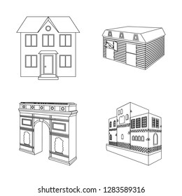 Vector illustration of building and city logo. Collection of building and business stock vector illustration.