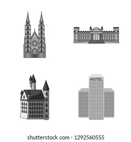 Vector illustration of building and city logo. Collection of building and business vector icon for stock.