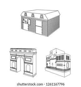 Vector illustration of building and city sign. Set of building and business stock symbol for web.