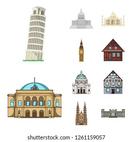 Vector illustration of building and city symbol. Collection of building and business vector icon for stock.