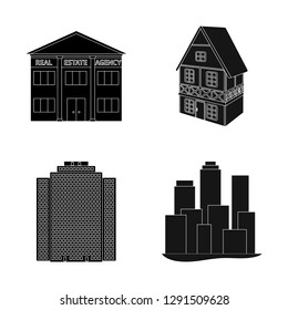 Vector illustration of building and city symbol. Collection of building and business vector icon for stock.