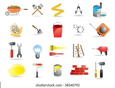 Vector illustration of building and construction icons