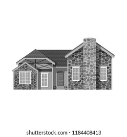 Vector illustration of building and front logo. Collection of building and roof vector icon for stock.