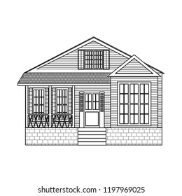 Vector illustration of building and front logo. Set of building and roof stock vector illustration.