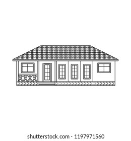 Vector illustration of building and front logo. Collection of building and roof stock vector illustration.