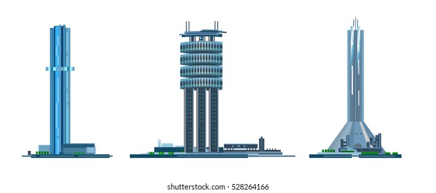 Vector Illustration Of A Building The Future