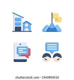 Vector illustration of building goal smartphone talking flat icon