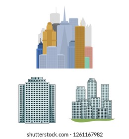 Vector illustration of building and high logo. Set of building and business stock vector illustration.