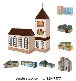 Vector illustration of building and home icon. Set of building and construction stock vector illustration.