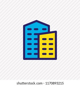 Vector illustration of building icon colored line. Beautiful architecture element also can be used as apartment icon element.