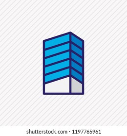 Vector illustration of building icon colored line. Beautiful public element also can be used as apartment icon element.