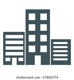 Vector Illustration of Building Icon in Gray
