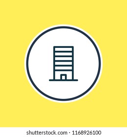 Vector illustration of building icon line. Beautiful bureau element also can be used as skyscraper icon element.